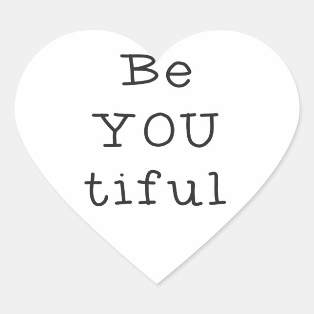 BeYOUtifuL Heart Sticker (Front)