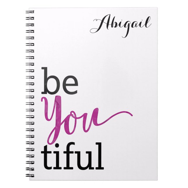 beYOUtiful Inspirational Message Personalized Notebook (Front)