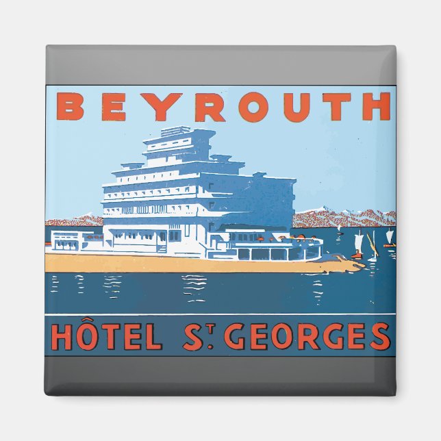 Beyrouth Hotel St. Georges, Vintage Magnet (Front)