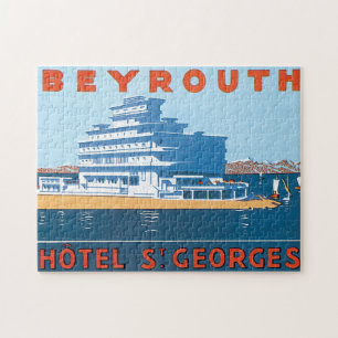Beyrouth St. Georges Vintage Travel Poster Jigsaw Puzzle