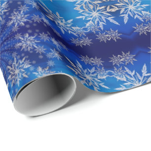 Beyutiful Cool Great Christmas Blue Snowflake Wrapping Paper