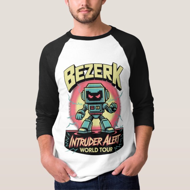 Bezerk Intruder Alert World Tour Retro Arcade  T-Shirt (Front)