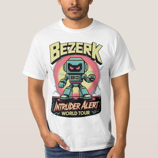 Bezerk Intruder Alert World Tour Retro Arcade  T-Shirt (Front)