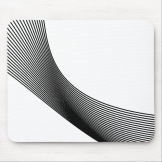 Bézier Curves - Black on White Mouse Pad