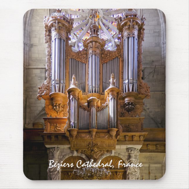 Béziers cathedral organ mousepad - vertical (Front)