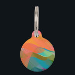Beziers ocean pet name tag<br><div class="desc">Beziers ocean, colorful wavy geometric abstract, computer generated 2D digital art based on Bézier Curves.</div>