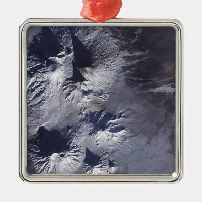 Bezymianny Volcano exhibits a modest plume Metal Ornament (Front)