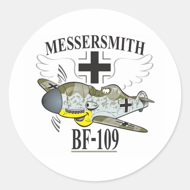 bf-109 classic round sticker (Front)