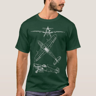 Bf 109 Messerschmitt Blueprint T-Shirt