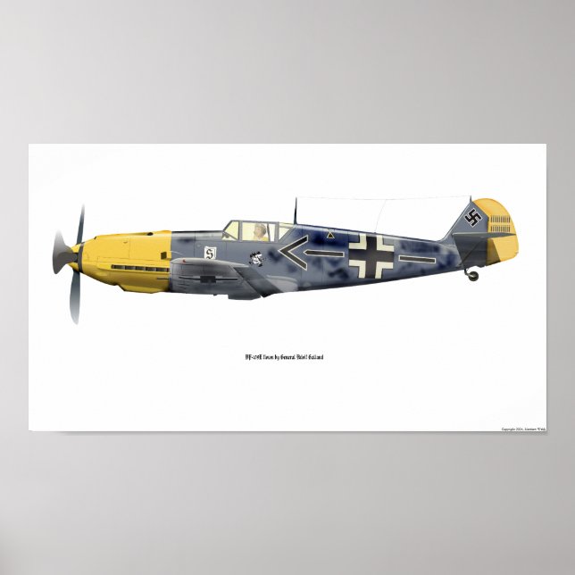 BF-109E Flown By Ge. Galland, 1940 Poster (Front)