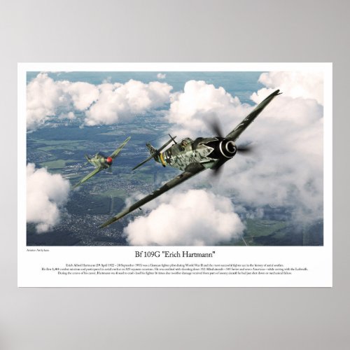 Bf 109G_6 Erich Hartmann Poster