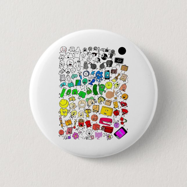 Bfdi Inanimate Insanity All Characters _1  Button (Front)