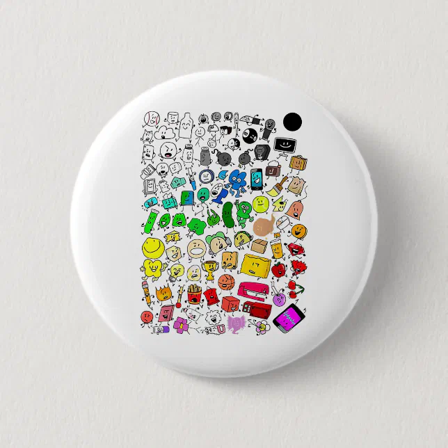 Bfdi Inanimate Insanity All Characters _1 Button | Zazzle
