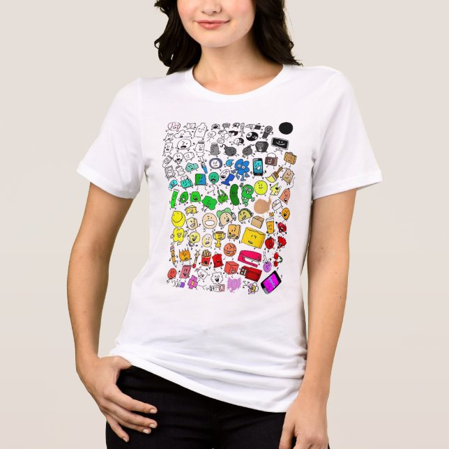 Bfdi Inanimate Insanity All Characters _1  Tri-Blend Shirt (Front)