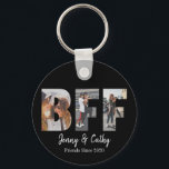 BFF 3 Photo Collage Best Friend Forever Black Keychain<br><div class="desc">Personalized BFF Photo Collage Best Friend Forever Black Keychain</div>