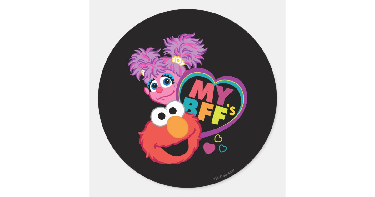 BFF Abby and Elmo Classic Round Sticker | Zazzle