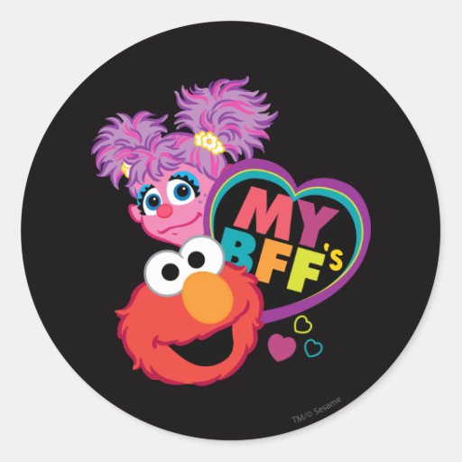 BFF Abby and Elmo Classic Round Sticker | Zazzle