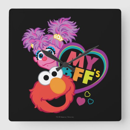 BFF Abby and Elmo Square Wall Clock