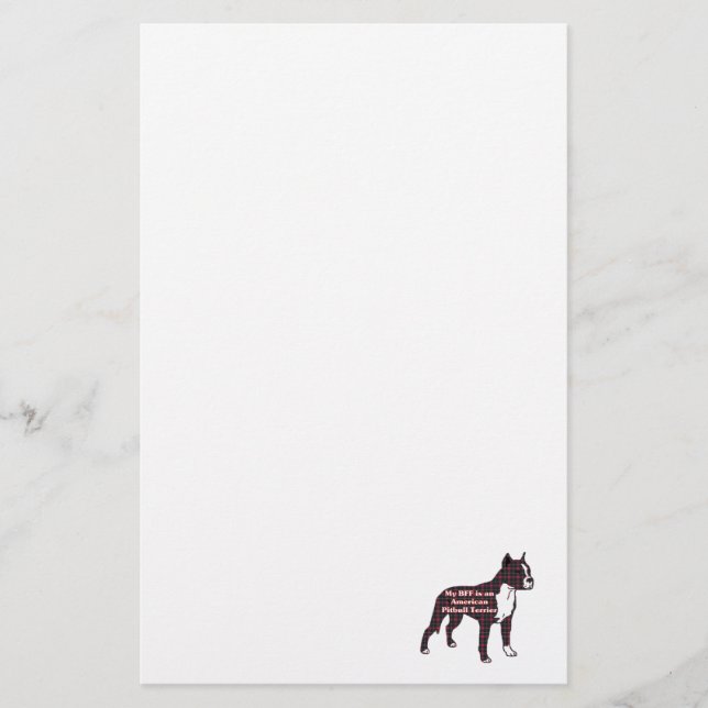 BFF American Pitbull Terrier Stationery (Front)