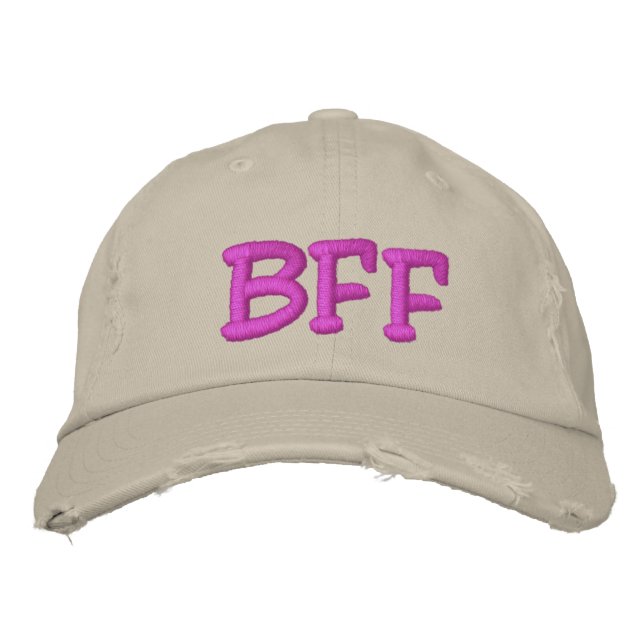 BFF Best Friend Forever Embroidered Baseball Cap (Front)