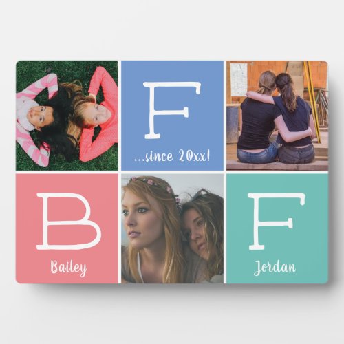 BFF Best Friends Besties 3_photo Collage Pastels Plaque