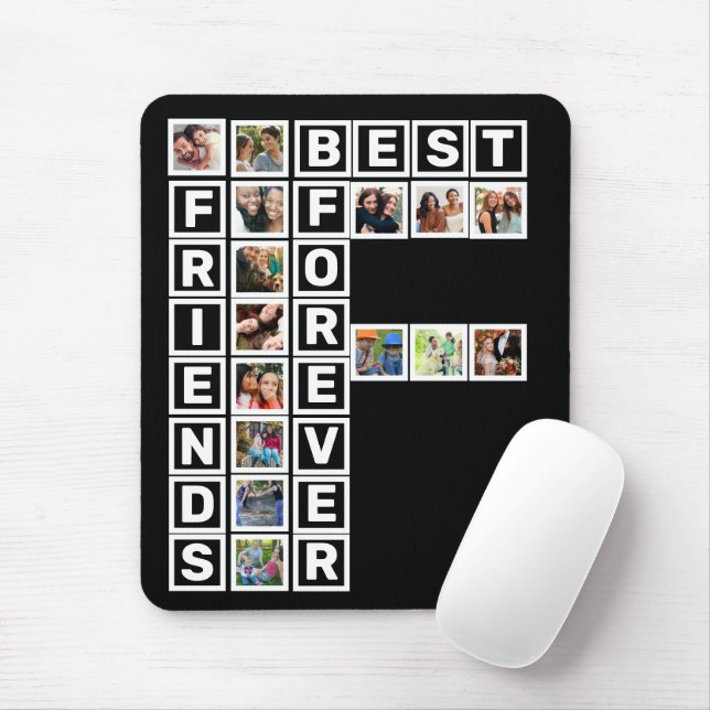 BFF Best Friends Forever 15 Photo Collage Template Mouse Pad (With Mouse)