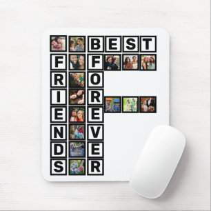 BFF Best Friends Forever 15 Photo Collage Template Mouse Pad
