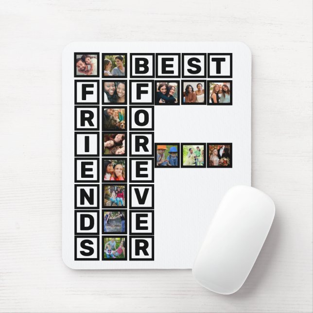 BFF Best Friends Forever 15 Photo Collage Template Mouse Pad (With Mouse)