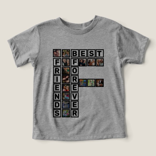 BFF Best Friends Forever 15 Photo Collage Template Toddler T-shirt (Design Front)