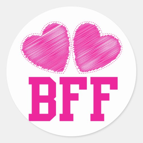 BFF Best friends forever  awesome Classic Round Sticker