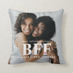 BFF Best Friends Forever Bestie Heart Photo Pillow<br><div class="desc">Best friends forever square pillow. True friends are a celebration of trust, unconditional love and friendship. Besties are just plain fun! Features one photo with solid red heart. The reverse side is black. Change the names, wording and/or colors by clicking the 'Personalize' button at the top. The perfect gift to...</div>