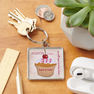 BFF Best Friends Forever Cupcake Keychain