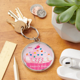 BFF Best Friends Forever Cupcake Keychain