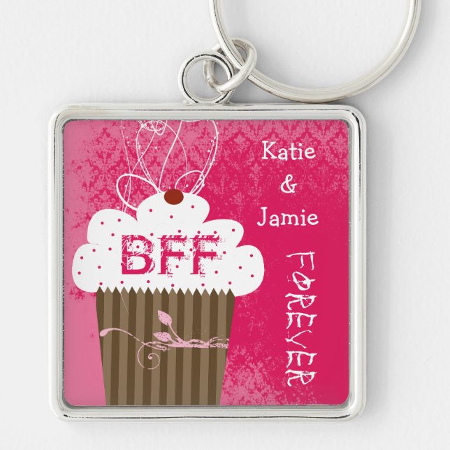 BFF Best Friends Forever Cupcake Keychain (Front)