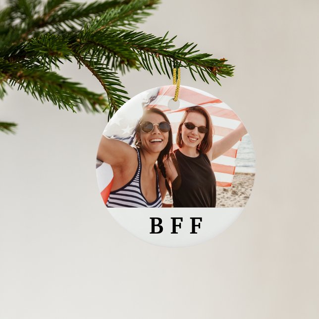 BFF best friends forever custom photo keepsake Ceramic Ornament (Creator Uploaded)