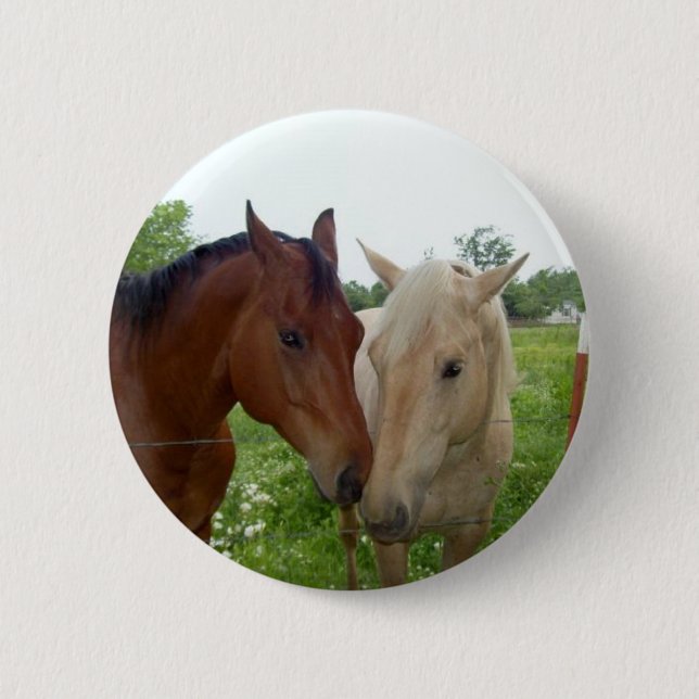 BFF Best Friends Forever - Horses Button (Front)