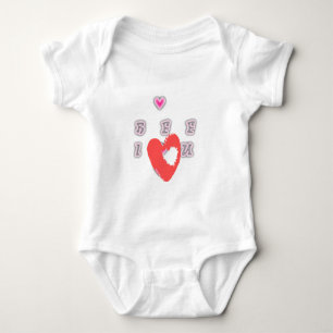 BFF. Best Friends Forever: I Love You Art Print Baby Bodysuit