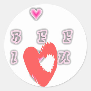 BFF. Best Friends Forever: I Love You Art Print Classic Round Sticker