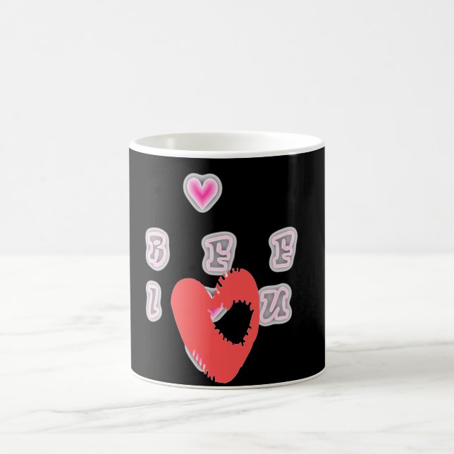 BFF. Best Friends Forever: I Love You Art Print Coffee Mug (Center)
