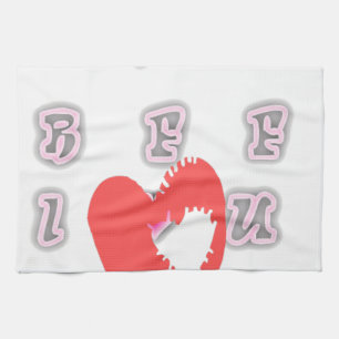 BFF. Best Friends Forever: I Love You Art Print Kitchen Towel