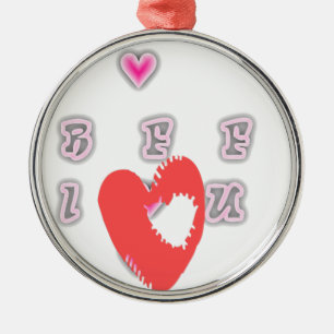 BFF. Best Friends Forever: I Love You Art Print Metal Ornament