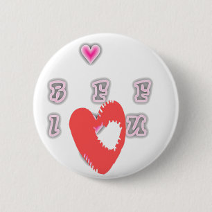 BFF. Best Friends Forever: I Love You Art Print Pinback Button