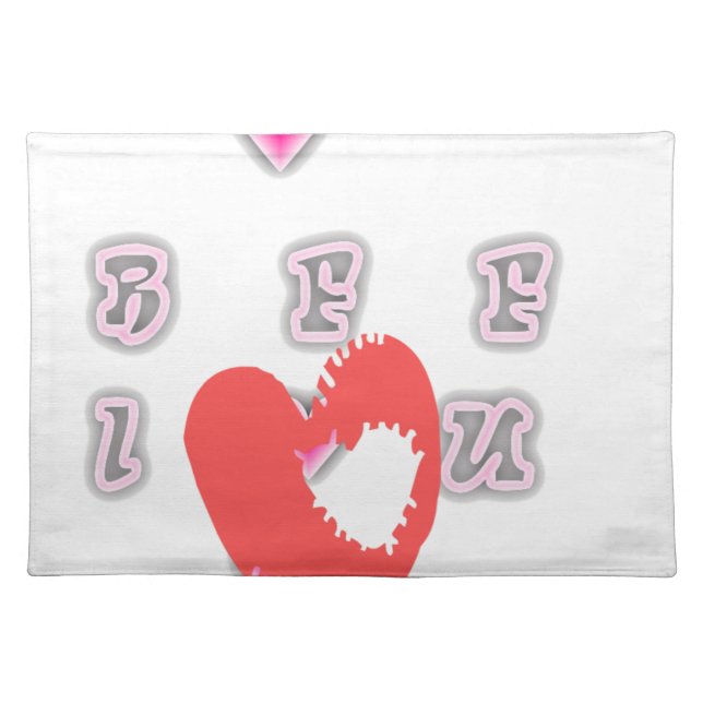 BFF. Best Friends Forever: I Love You Art Print Placemat (Front)