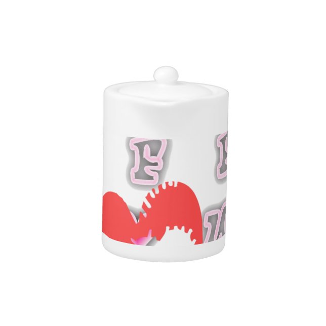 BFF. Best Friends Forever: I Love You Art Print Teapot (Front)