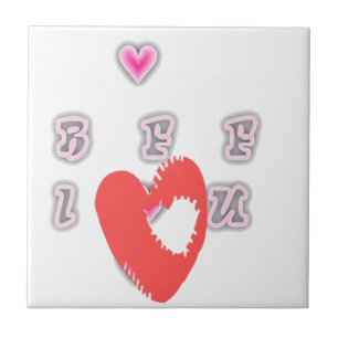 BFF. Best Friends Forever: I Love You Art Print Tile