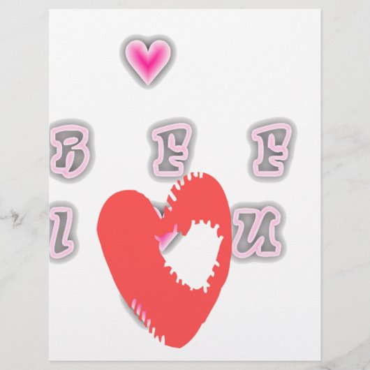 BFF. Best Friends Forever: I love You Text Quote  (Front)