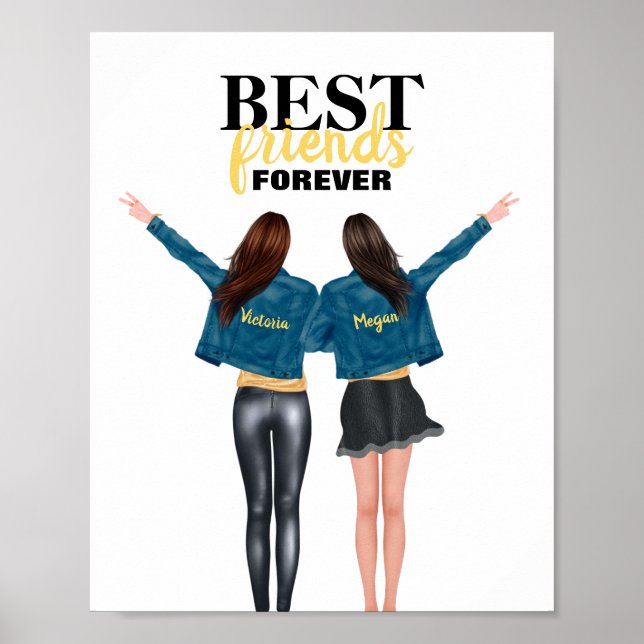 BFF Best Friends Forever Jean Jacket Poster (Front)