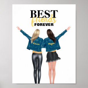 BFF Best Friends Forever Jean Jacket Poster