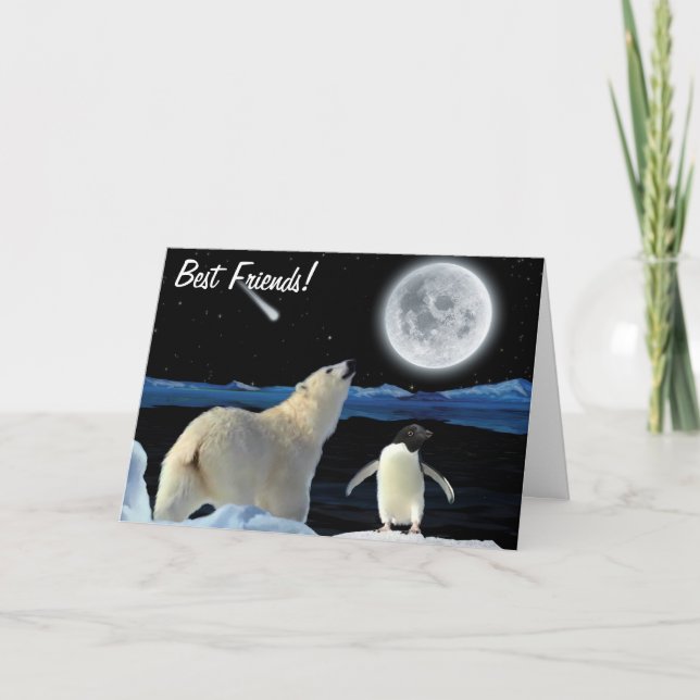 BFF Best Friends Forever POLAR BEAR & PENGUIN Card (Front)