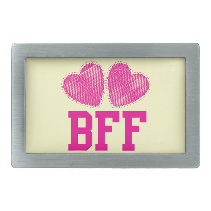 BFF Best Friends forever with love hearts Belt Buckle